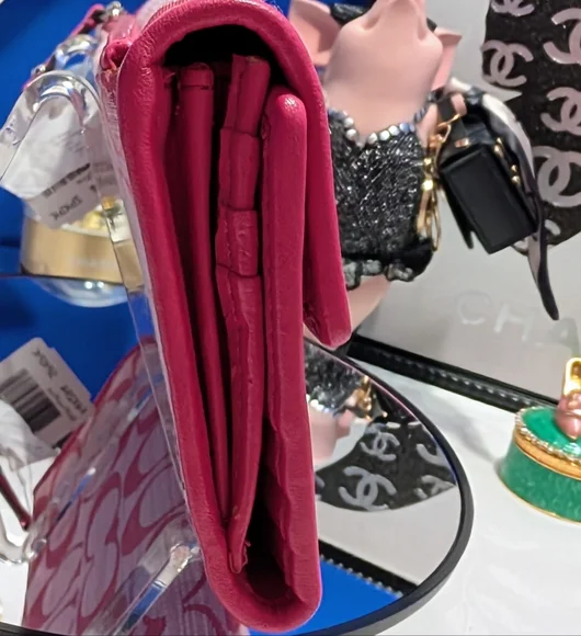 Coach Alexandra Slim Envelope Pink Signature Wallet Canvas And Leather - Picture 5 of 17